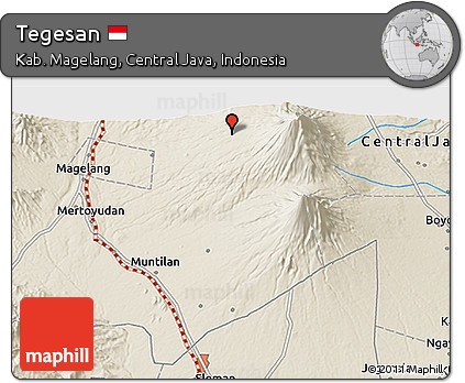 Shaded Relief 3D Map of Tegesan