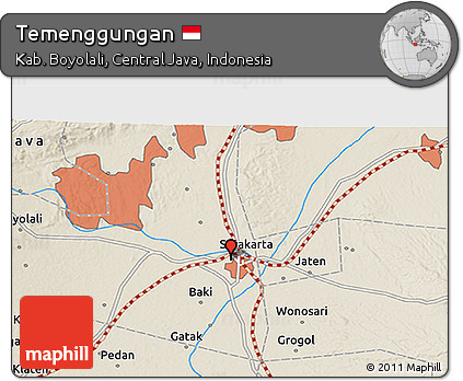 Shaded Relief 3D Map of Temenggungan