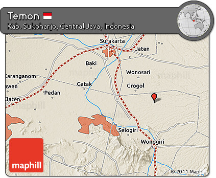 Shaded Relief 3D Map of Temon