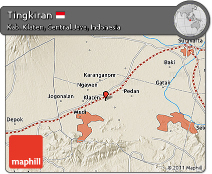 Shaded Relief 3D Map of Tingkiran