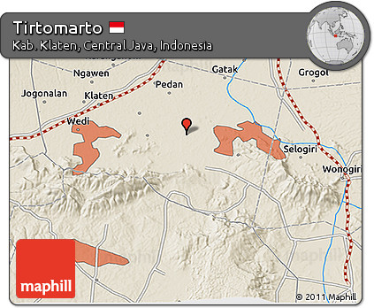 Shaded Relief 3D Map of Tirtomarto