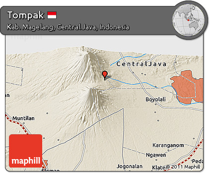 Shaded Relief 3D Map of Tompak