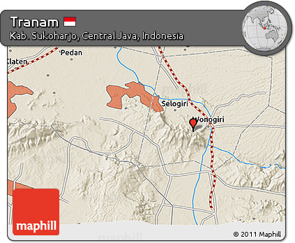 Shaded Relief 3D Map of Tranam
