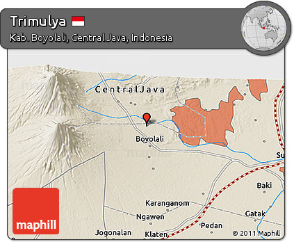Shaded Relief 3D Map of Trimulya