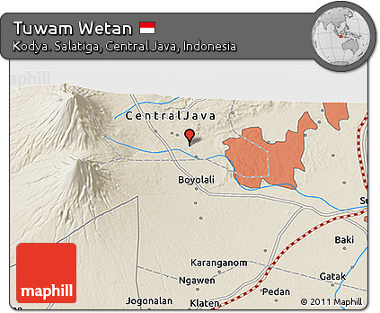 Shaded Relief 3D Map of Tuwam Wetan