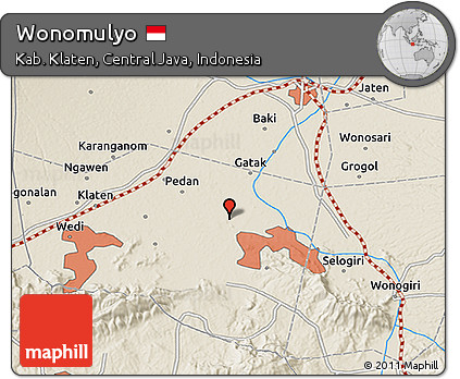 Shaded Relief 3D Map of Wonomulyo