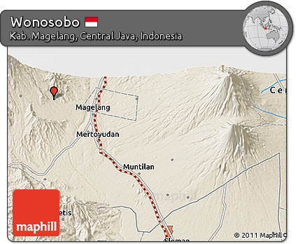 Shaded Relief 3D Map of Wonosobo