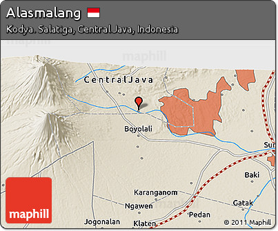 Shaded Relief 3D Map of Alasmalang