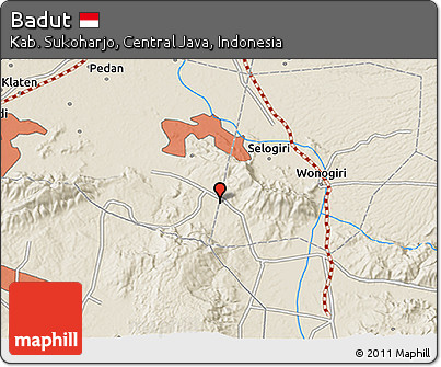 Shaded Relief 3D Map of Badut