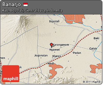 Shaded Relief 3D Map of Banarjo