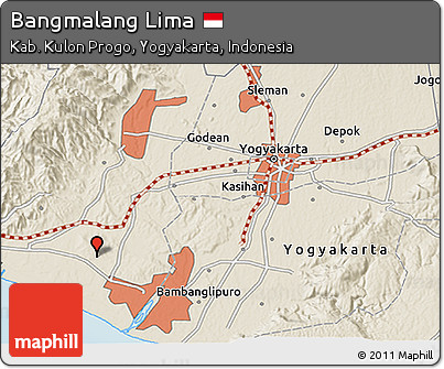Shaded Relief 3D Map of Bangmalang Lima
