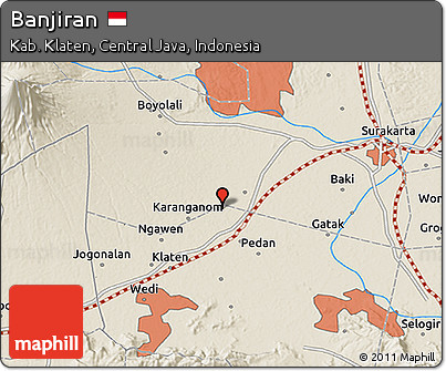 Shaded Relief 3D Map of Banjiran