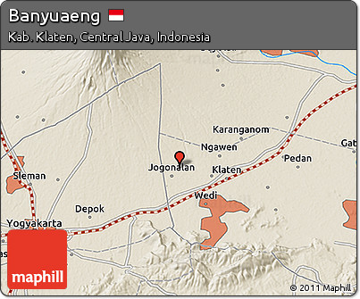 Shaded Relief 3D Map of Banyuaeng