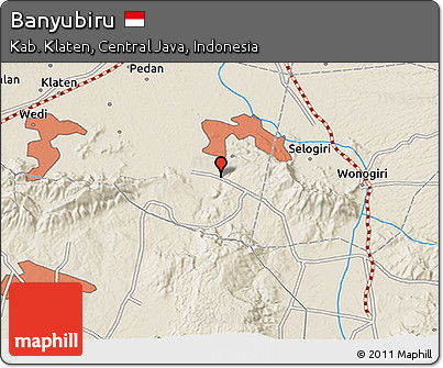 Shaded Relief 3D Map of Banyubiru