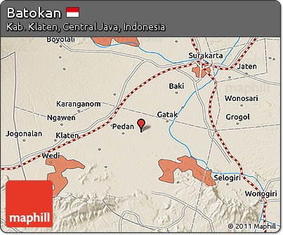 Shaded Relief 3D Map of Batokan