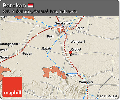 Shaded Relief 3D Map of Batokan