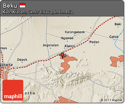 Shaded Relief 3D Map of Beku