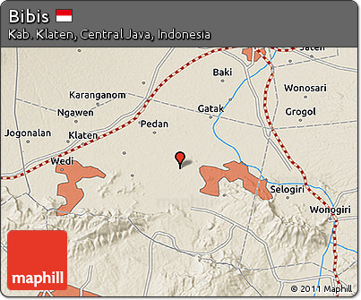 Shaded Relief 3D Map of Bibis