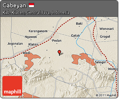 Shaded Relief 3D Map of Cabeyan