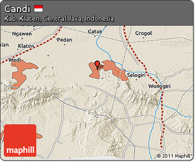 Shaded Relief 3D Map of Candi