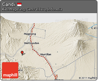 Shaded Relief 3D Map of Candi
