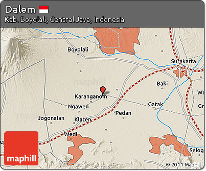 Shaded Relief 3D Map of Dalem