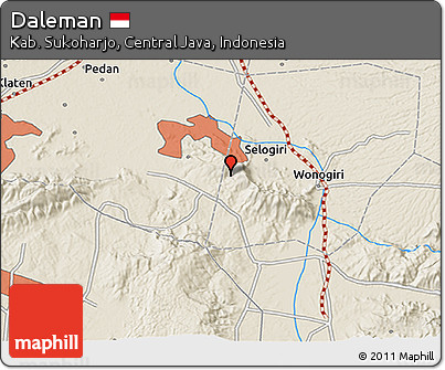 Shaded Relief 3D Map of Daleman