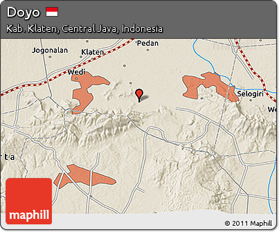 Shaded Relief 3D Map of Doyo