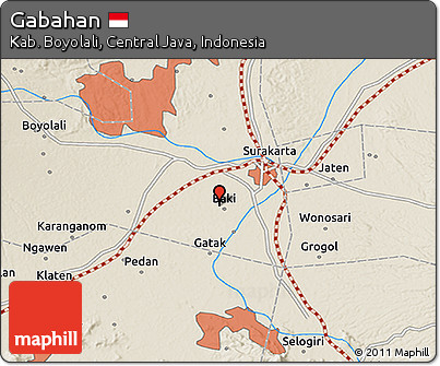 Shaded Relief 3D Map of Gabahan
