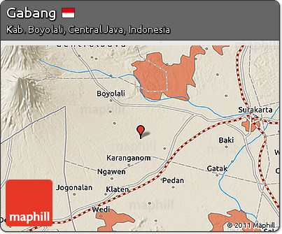 Shaded Relief 3D Map of Gabang