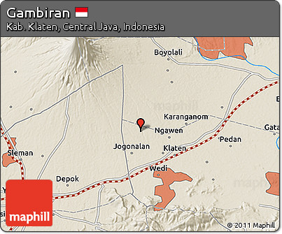 Shaded Relief 3D Map of Gambiran