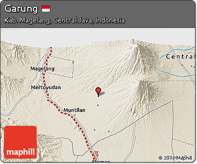 Shaded Relief 3D Map of Garung