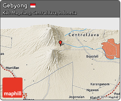 Shaded Relief 3D Map of Gebyong