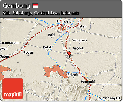 Shaded Relief 3D Map of Gembong