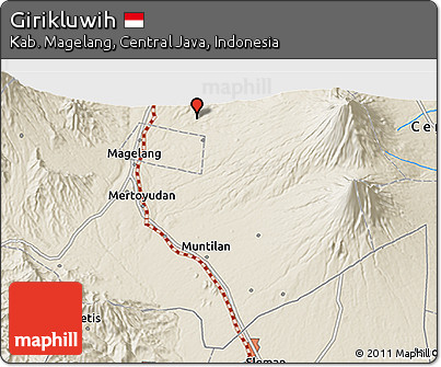 Shaded Relief 3D Map of Girikluwih