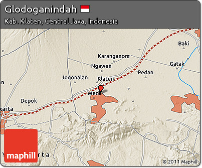 Shaded Relief 3D Map of Glodoganindah