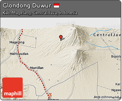 Shaded Relief 3D Map of Glondong Duwur