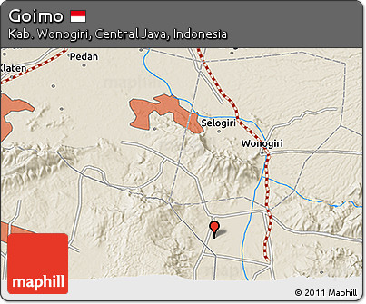 Shaded Relief 3D Map of Goimo