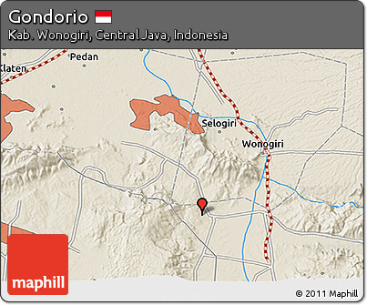 Shaded Relief 3D Map of Gondorio