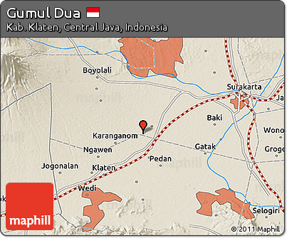 Shaded Relief 3D Map of Gumul Dua