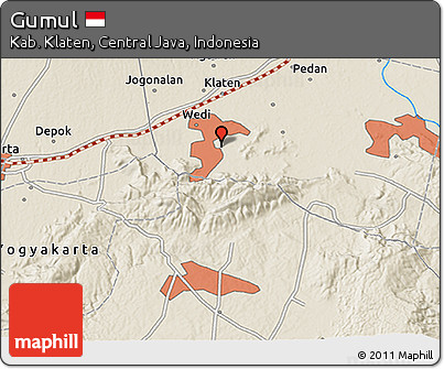Shaded Relief 3D Map of Gumul
