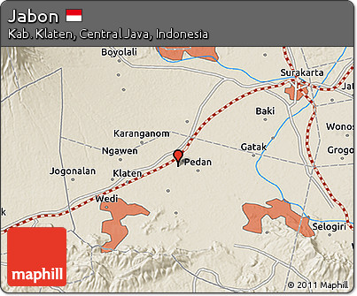 Shaded Relief 3D Map of Jabon