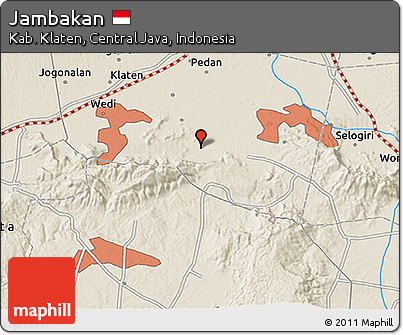 Shaded Relief 3D Map of Jambakan