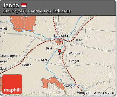 Shaded Relief 3D Map of Janda