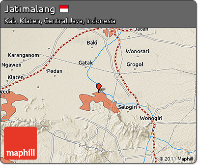 Shaded Relief 3D Map of Jatimalang