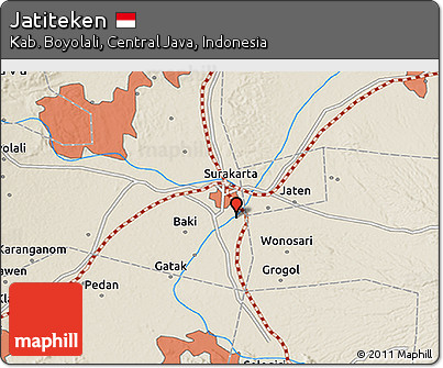 Shaded Relief 3D Map of Jatiteken