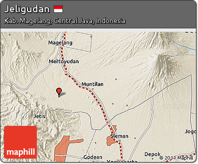 Shaded Relief 3D Map of Jeligudan