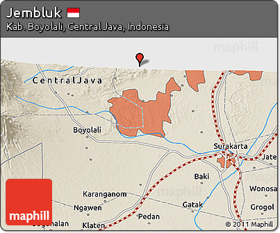 Shaded Relief 3D Map of Jembluk