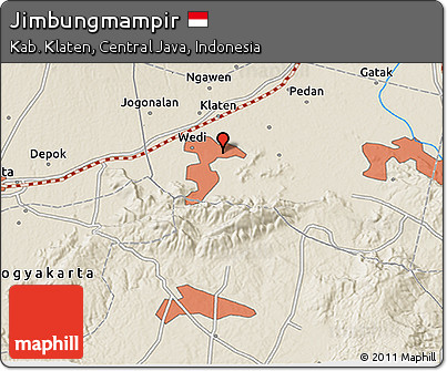 Shaded Relief 3D Map of Jimbungmampir