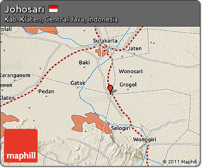 Shaded Relief 3D Map of Johosari